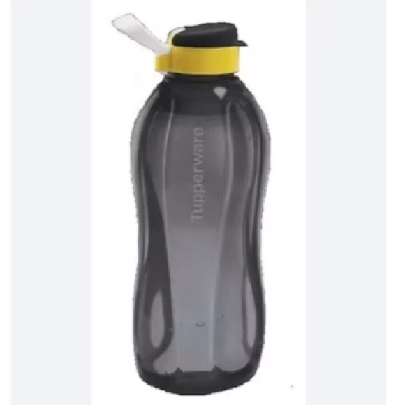 Tupperware Eco Fridge Water Bottle 2 Liter Black & Yellow - Picture 2 of 6